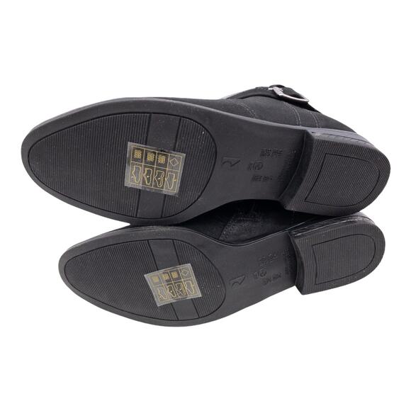 RAMARIM Black Snake Napa Leather Double Buckle Accent Ankle Boots 5 Women's - Picture 7 of 9